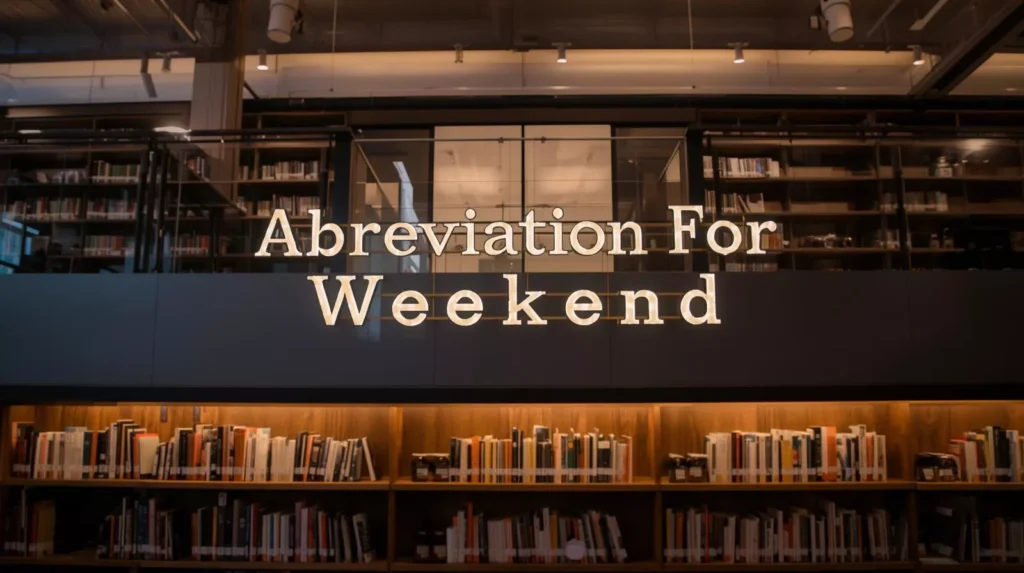 Abbreviation For Weekend