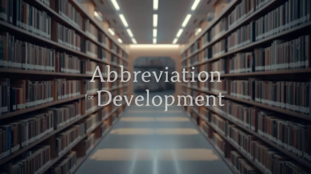 How To Abbreviate Development